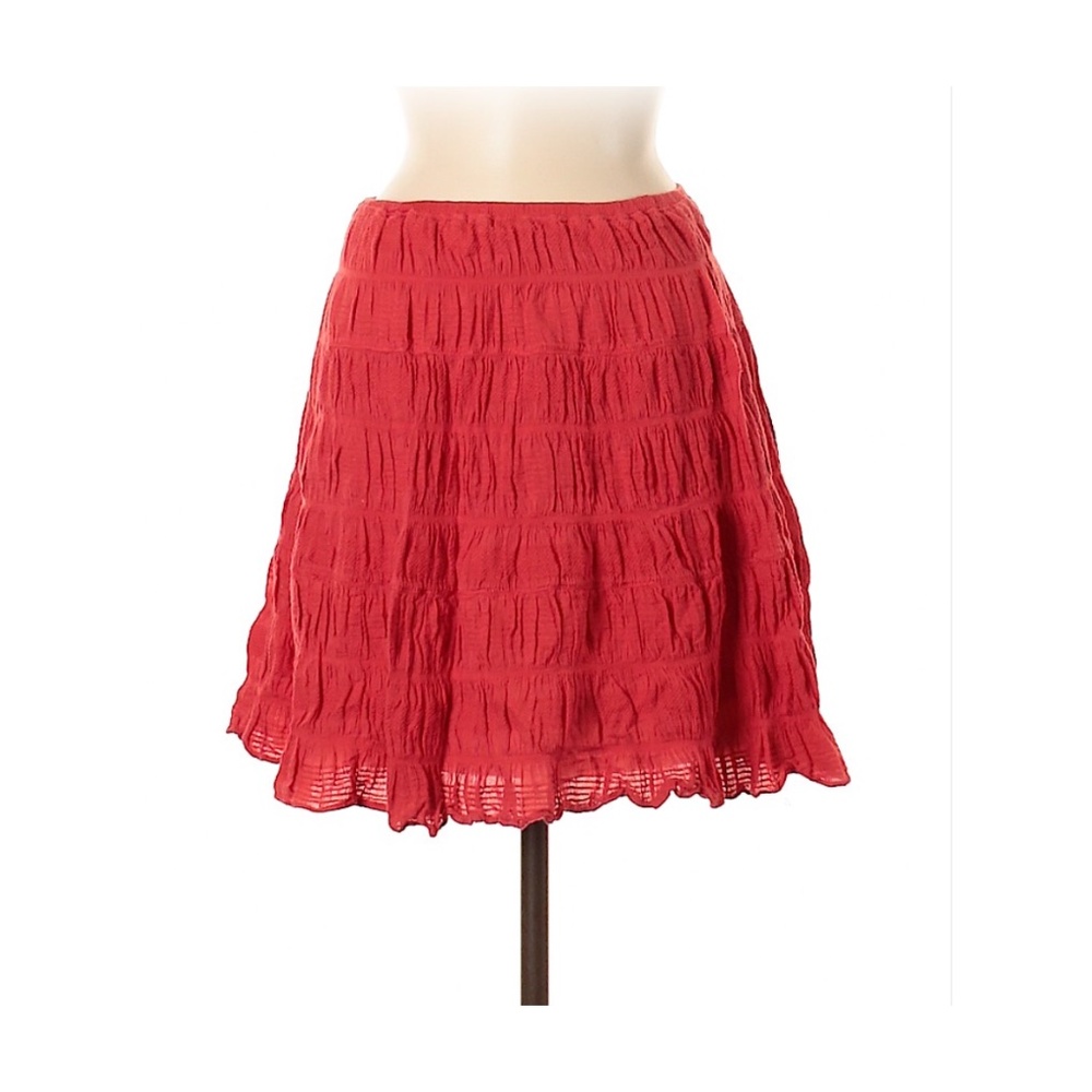 Max Studio Red Tiered Short Skirt